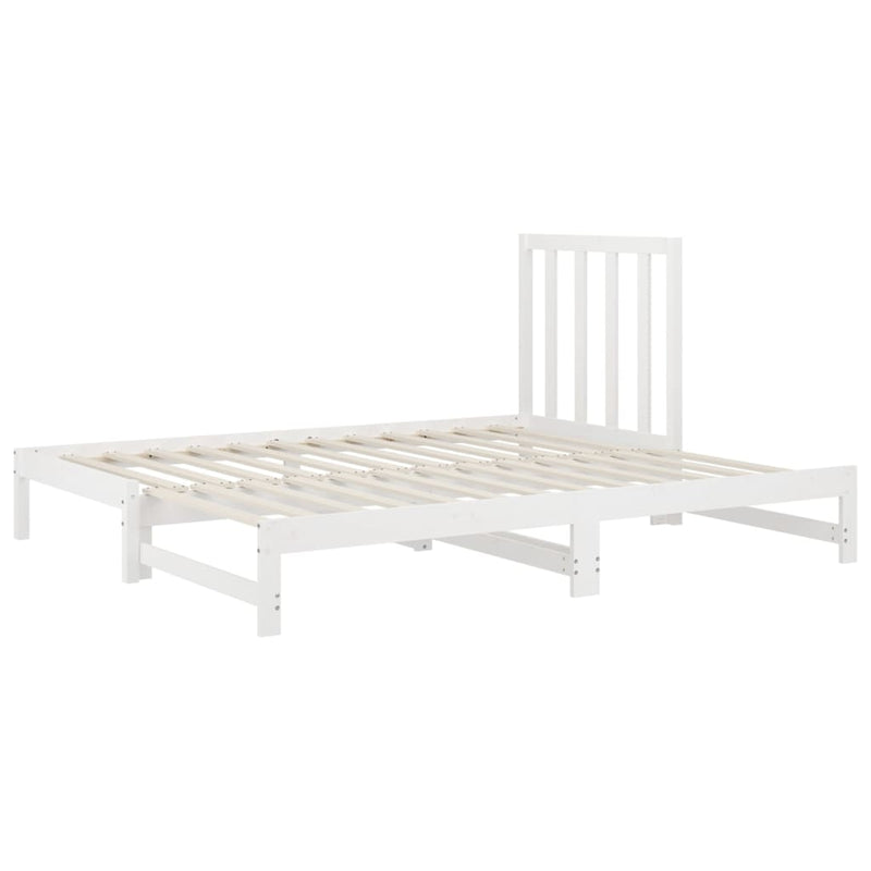 vidaXL fehér tömör fenyőfa kihúzható kanapéágy 2 x (90 x 200) cm