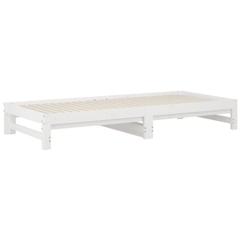 vidaXL fehér tömör fenyőfa kihúzható kanapéágy 2 x (90 x 200) cm