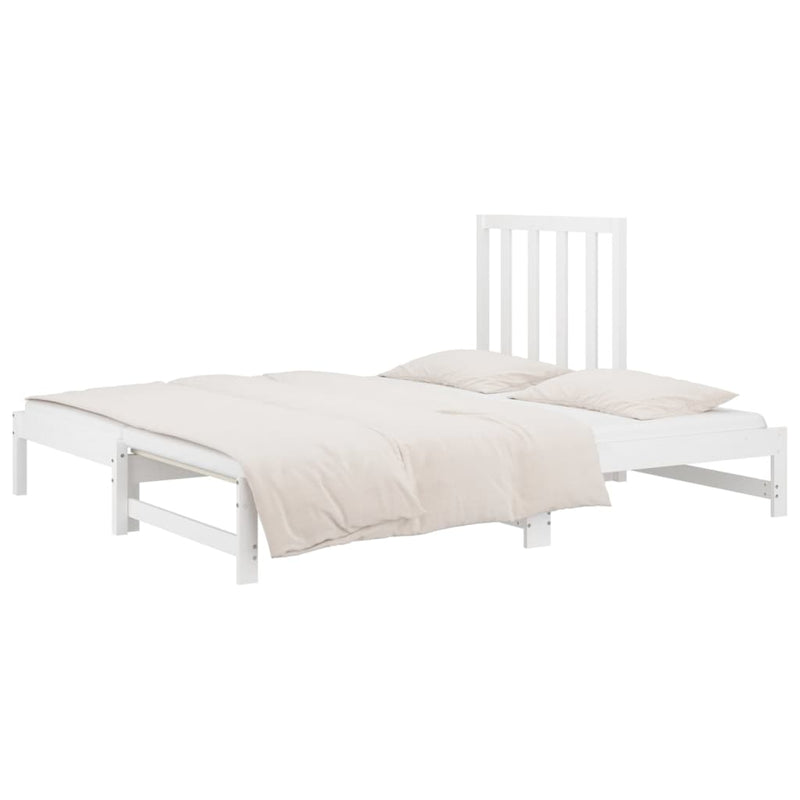 vidaXL fehér tömör fenyőfa kihúzható kanapéágy 2 x (90 x 200) cm