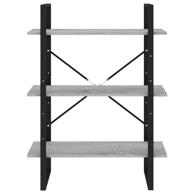 vidaXL 5 szintes szürke sonoma szerelt fa könyvszekrény 80x30x175 cm