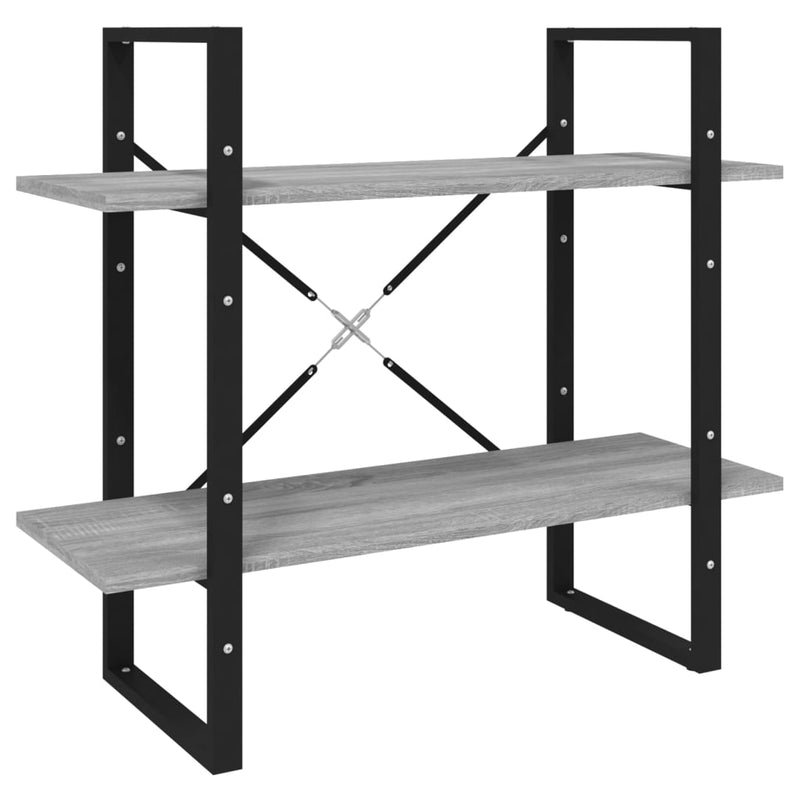 vidaXL 5 szintes szürke sonoma szerelt fa könyvszekrény 80x30x175 cm