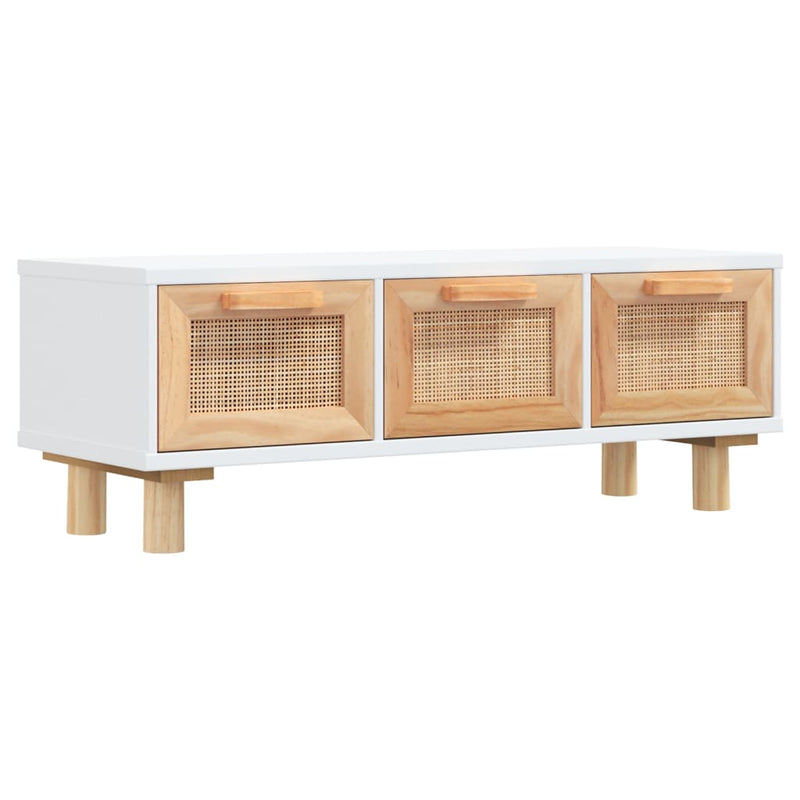 vidaXL fehér szerelt fa és tömör fenyőfa dohányzóasztal 80x40x30 cm