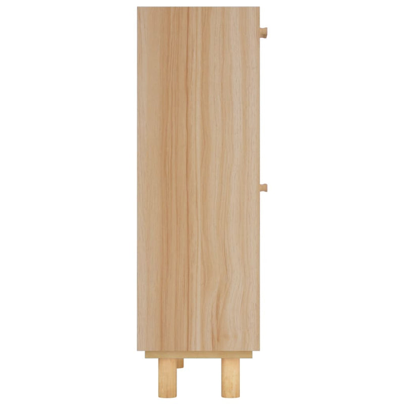vidaXL barna szerelt fa és természetes rattan cipőszekrény 52x25x80 cm