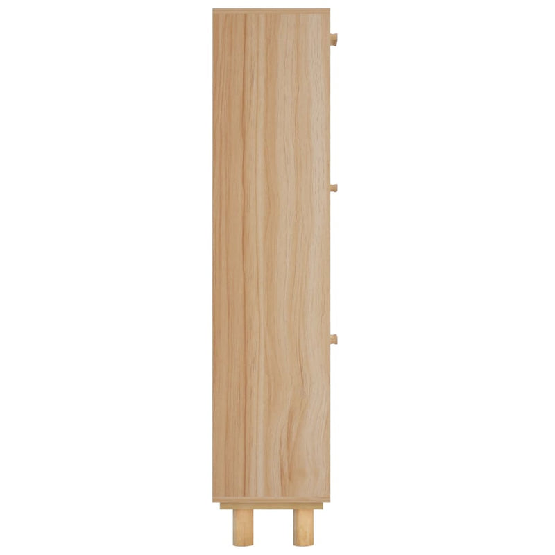 vidaXL barna szerelt fa és természetes rattan cipőszekrény 52x25x80 cm