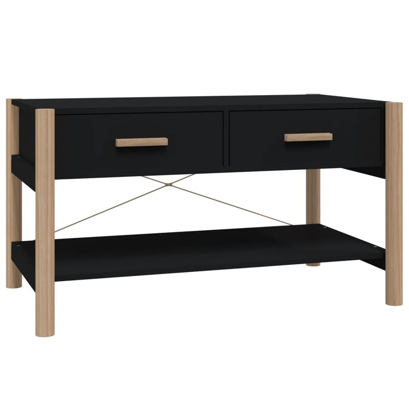 vidaXL fekete szerelt fa dohányzóasztal 82 x 48 x 45 cm