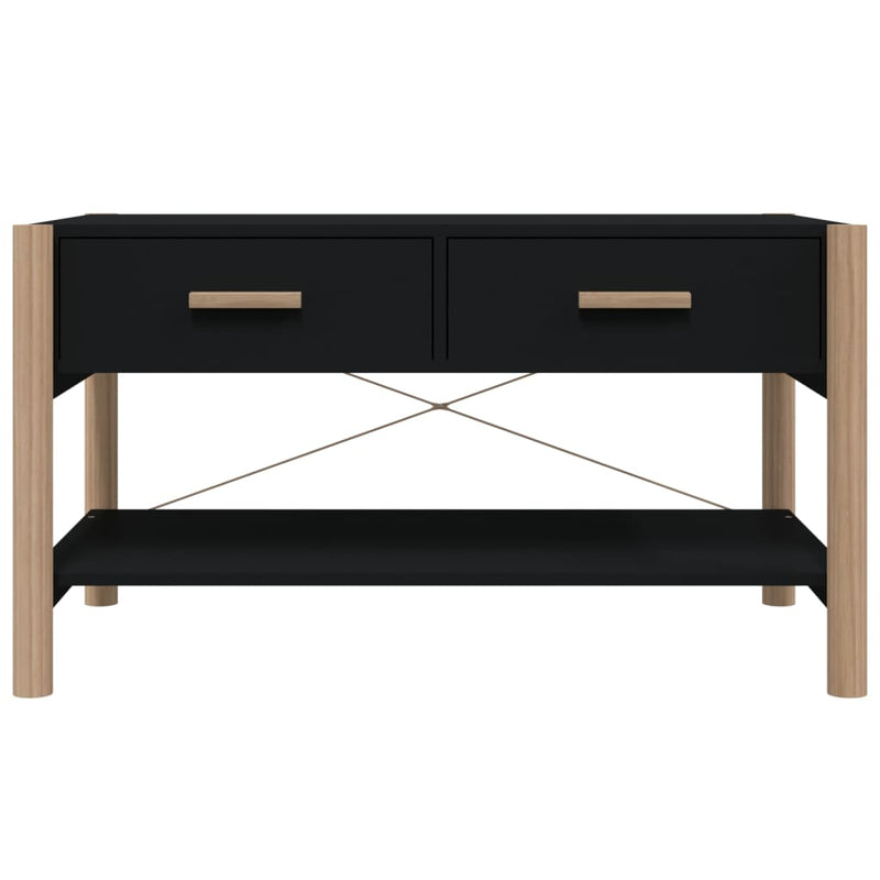 vidaXL fekete szerelt fa dohányzóasztal 82 x 48 x 45 cm