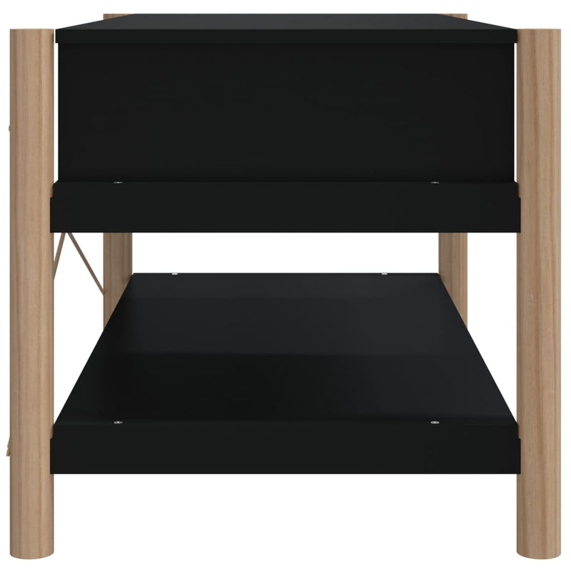 vidaXL fekete szerelt fa dohányzóasztal 82 x 48 x 45 cm