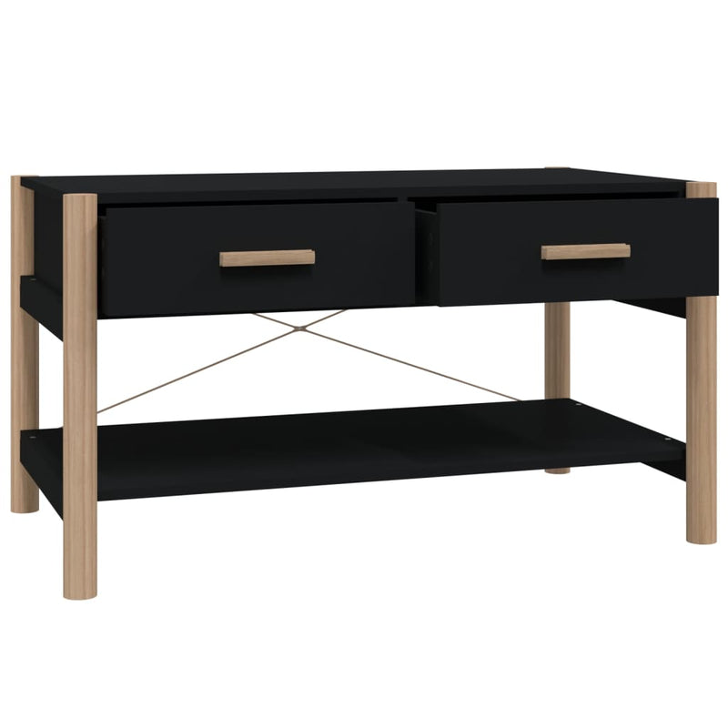 vidaXL fekete szerelt fa dohányzóasztal 82 x 48 x 45 cm