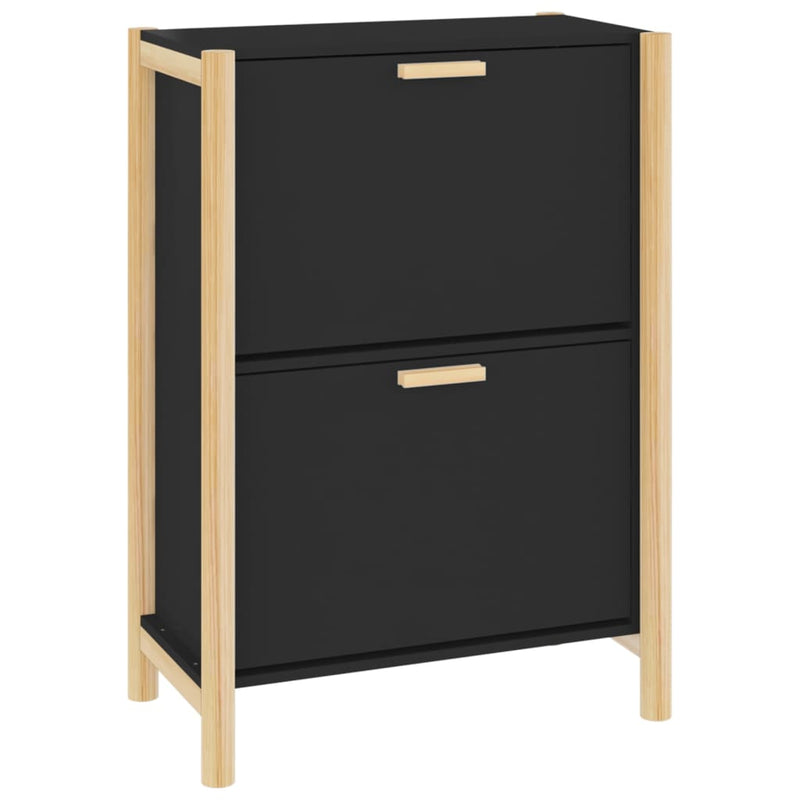 vidaXL fekete szerelt fa cipőszekrény 57,5 x 33 x 80 cm