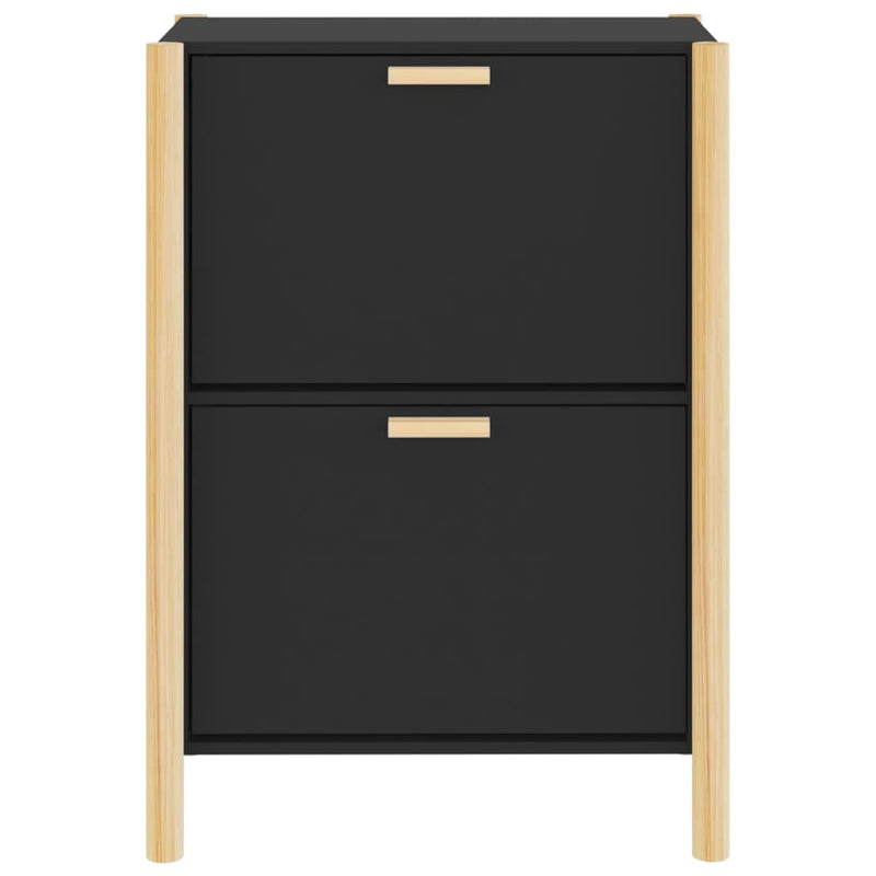 vidaXL fekete szerelt fa cipőszekrény 57,5 x 33 x 80 cm