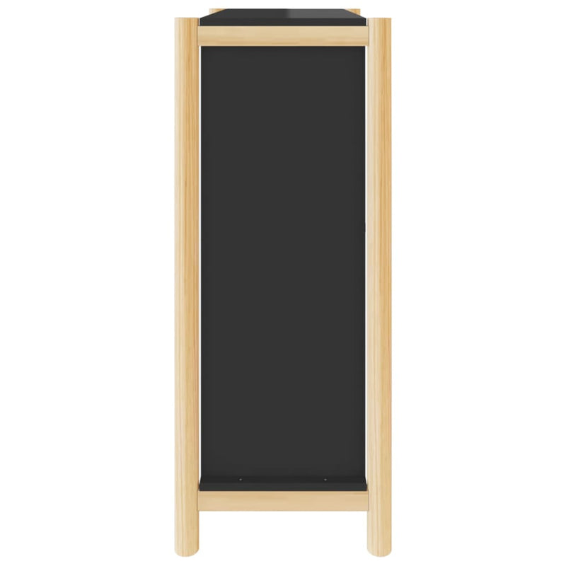 vidaXL fekete szerelt fa cipőszekrény 57,5 x 33 x 80 cm