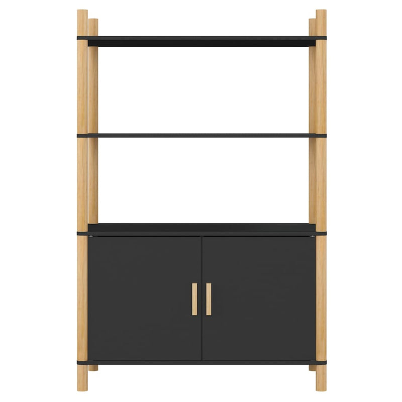 vidaXL fekete szerelt fa magasszekrény 80x40x121 cm