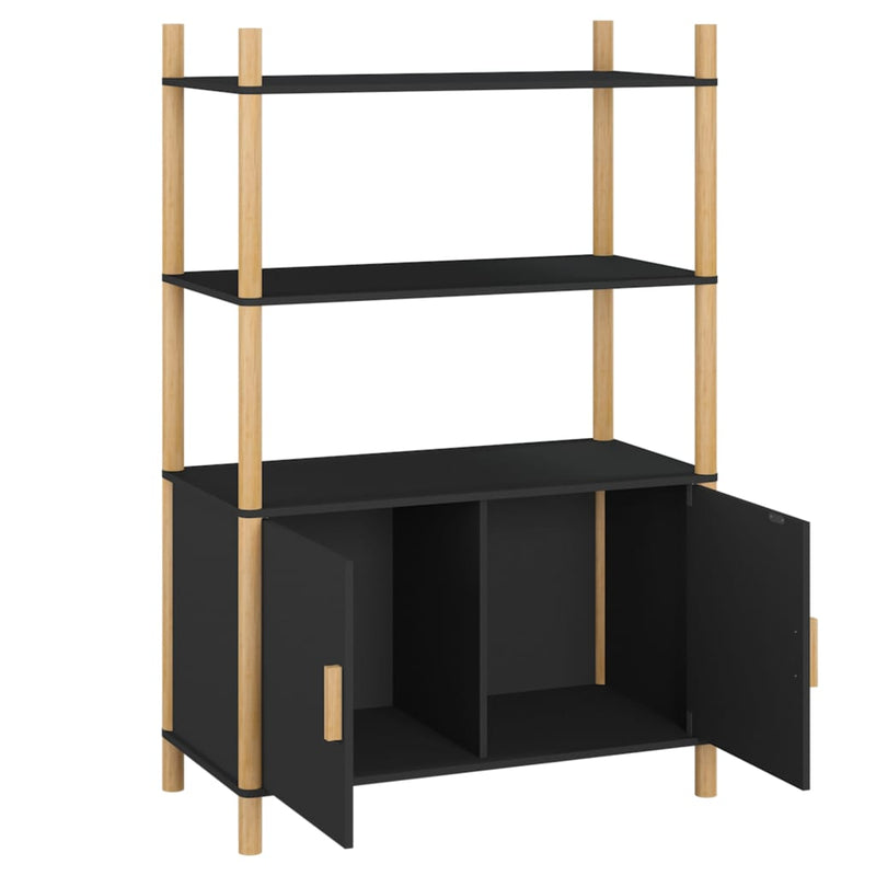vidaXL fekete szerelt fa magasszekrény 80x40x121 cm