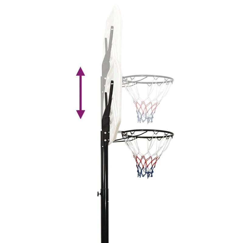 vidaXL fehér polietilén kosárlabda állvány 258-363 cm