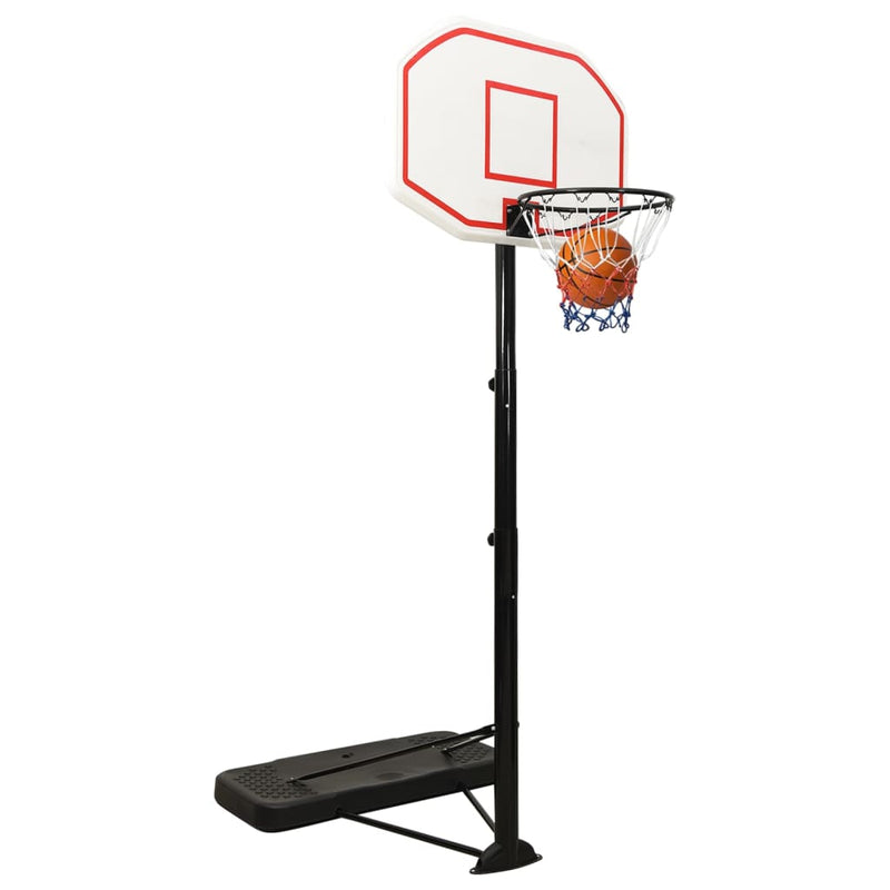 vidaXL fehér polietilén kosárlabda állvány 258-363 cm