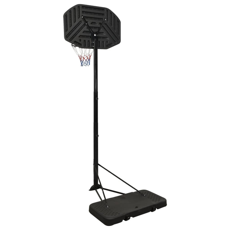 vidaXL fekete polietilén kosárlabda állvány 258-363 cm