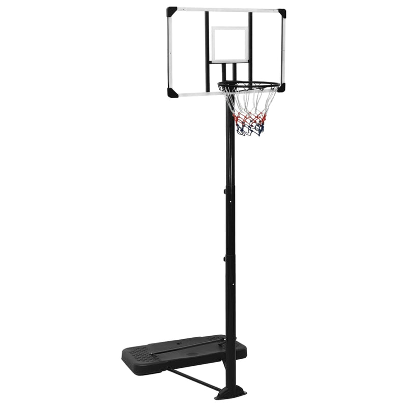 vidaXL átlátszó polikarbonát kosárlabdaállvány 256-361 cm