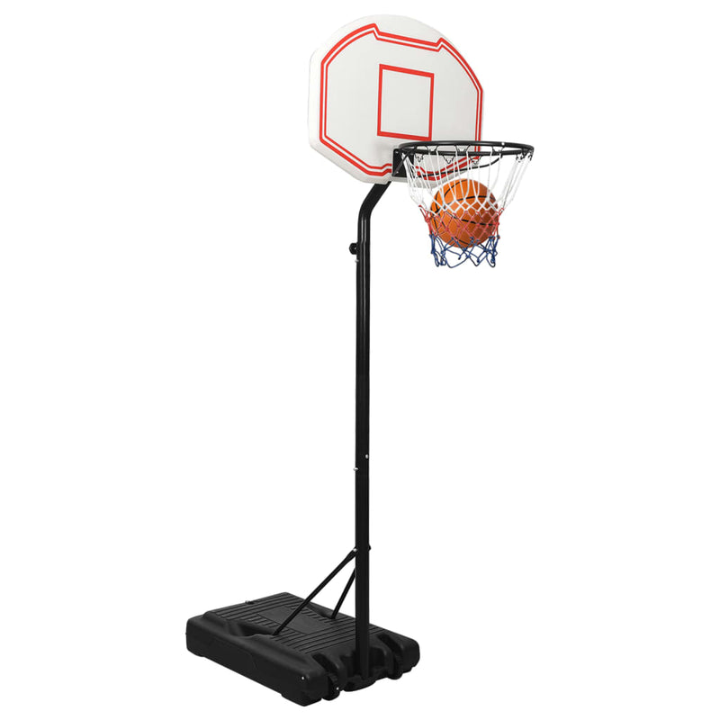 vidaXL fehér polietilén kosárlabda állvány 237-307 cm