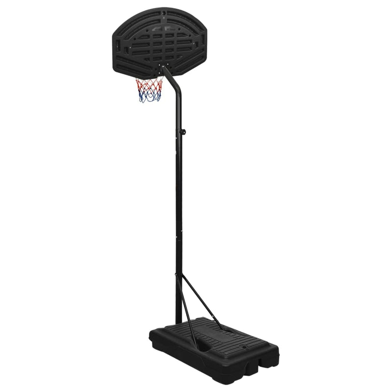 vidaXL fekete polietilén kosárlabda állvány 237-307 cm