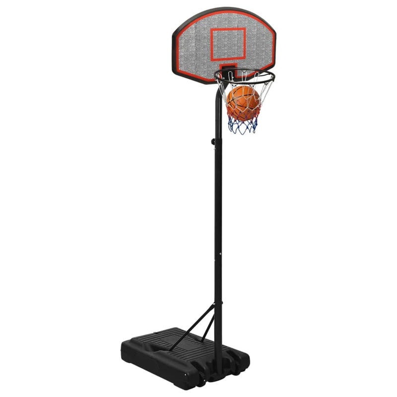 vidaXL fekete polietilén kosárlabda állvány 237-307 cm