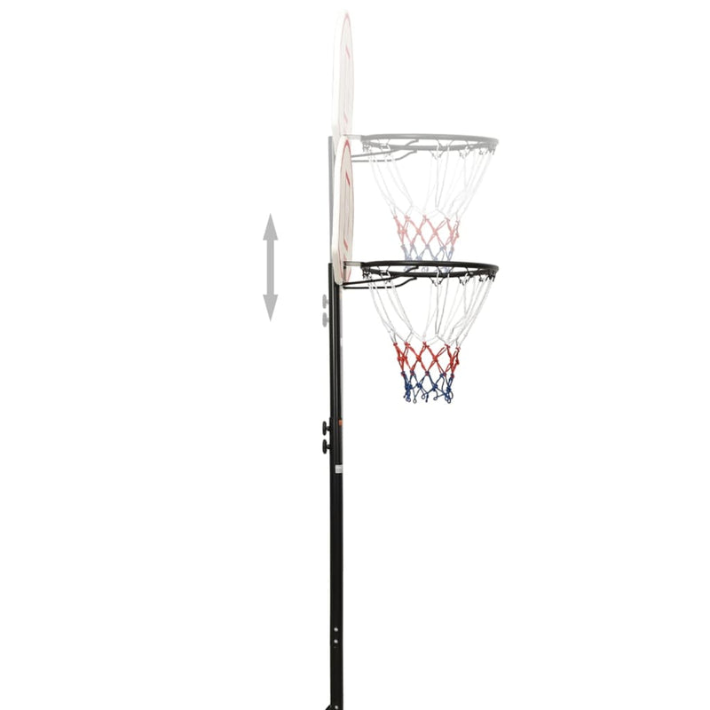 vidaXL fehér polietilén kosárlabda állvány 216-250 cm