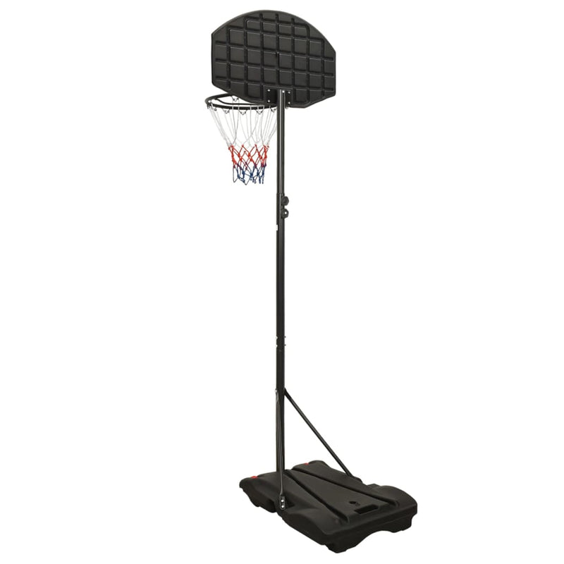 vidaXL fekete polietilén kosárlabda állvány 216-250 cm