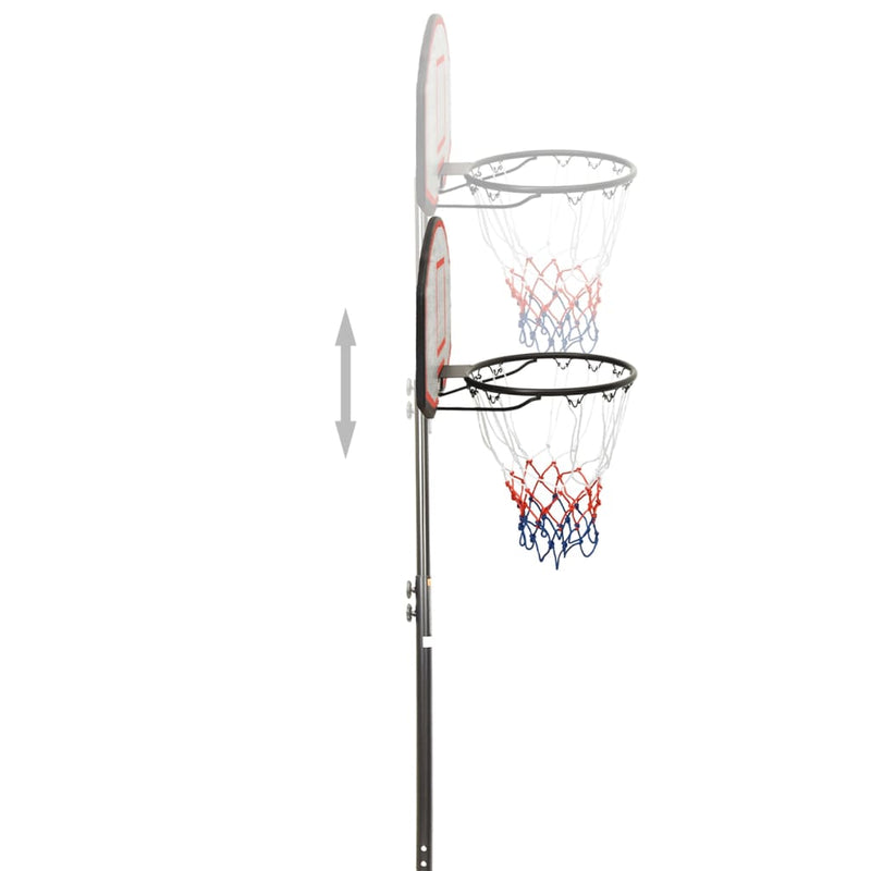 vidaXL fekete polietilén kosárlabda állvány 216-250 cm