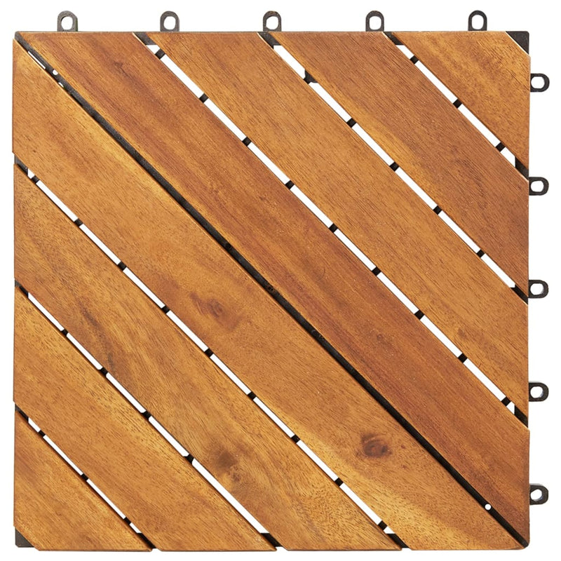 vidaXL 30 db barna tömör akácfa padlólap 30 x 30 cm