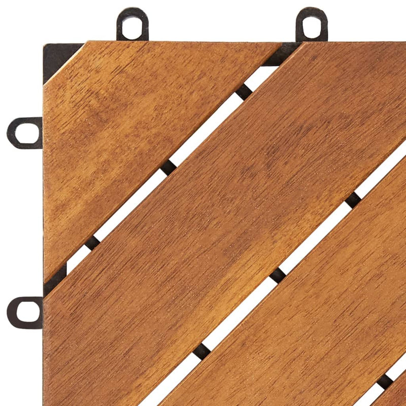 vidaXL 30 db barna tömör akácfa padlólap 30 x 30 cm
