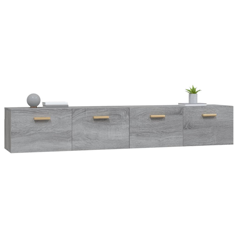 vidaXL 2 db szürke sonoma színű szerelt fa faliszekrény 100x36,5x35 cm