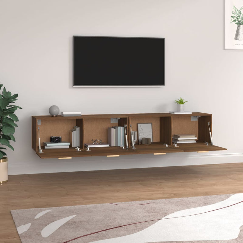 vidaXL 2 db barna tölgy színű szerelt fa faliszekrény 100x36,5x35 cm