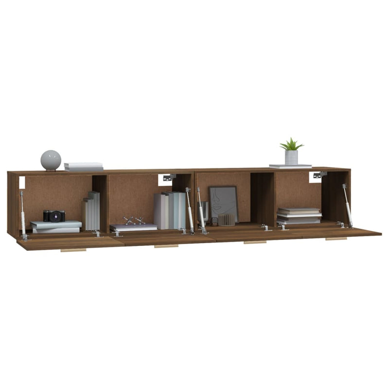 vidaXL 2 db barna tölgy színű szerelt fa faliszekrény 100x36,5x35 cm