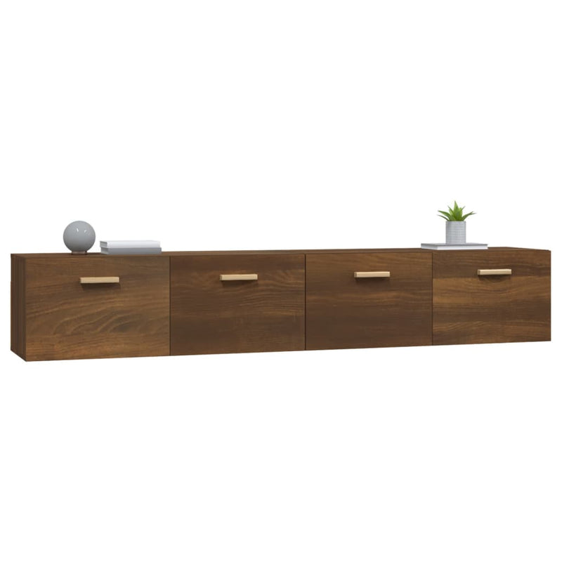 vidaXL 2 db barna tölgy színű szerelt fa faliszekrény 100x36,5x35 cm