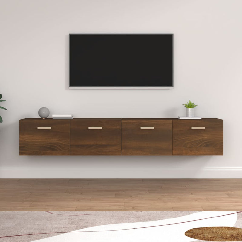 vidaXL 2 db barna tölgy színű szerelt fa faliszekrény 100x36,5x35 cm