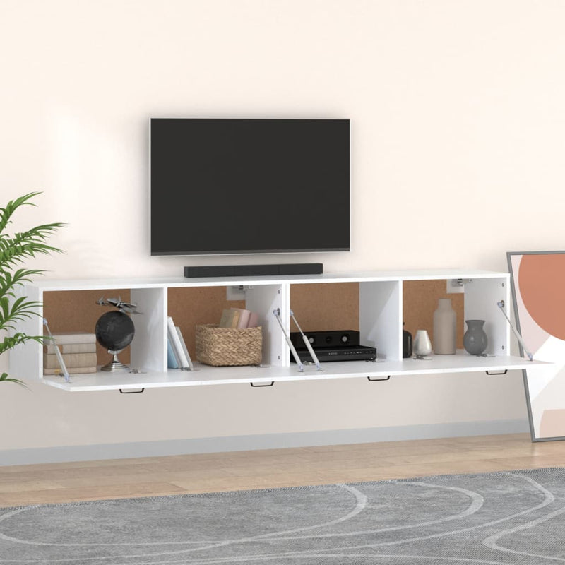 vidaXL 2 db fehér szerelt fa faliszekrény 100 x 36,5 x 35 cm