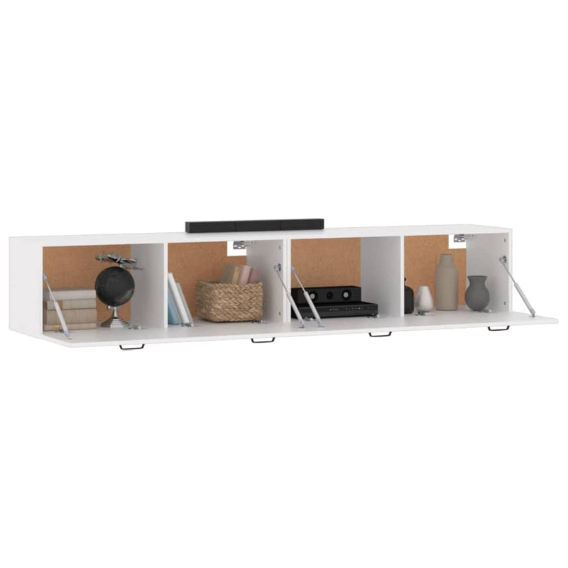 vidaXL 2 db fehér szerelt fa faliszekrény 100 x 36,5 x 35 cm