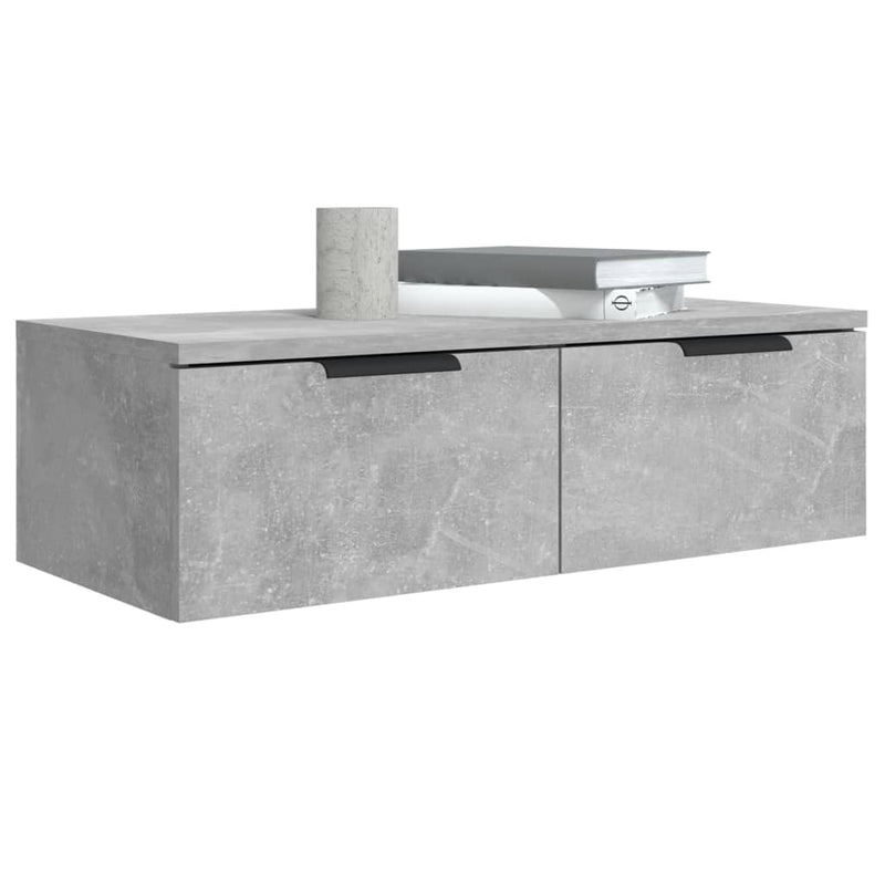 vidaXL 2 db betonszürke szerelt fa fali szekrény 68 x 30 x 20 cm