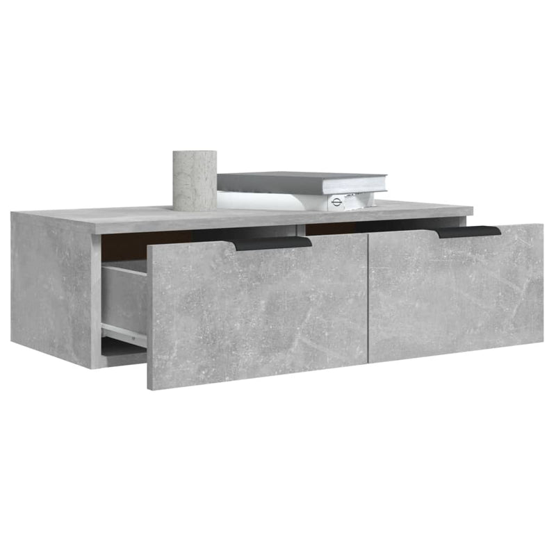 vidaXL 2 db betonszürke szerelt fa fali szekrény 68 x 30 x 20 cm