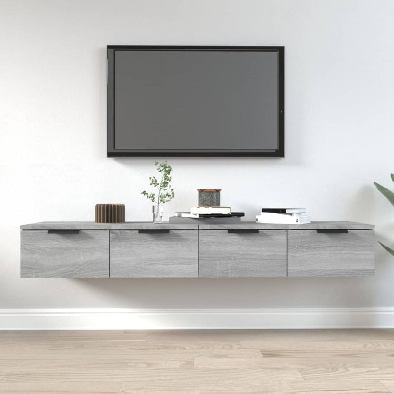 vidaXL 2 db szürke sonoma szerelt fa fali szekrény 68 x 30 x 20 cm