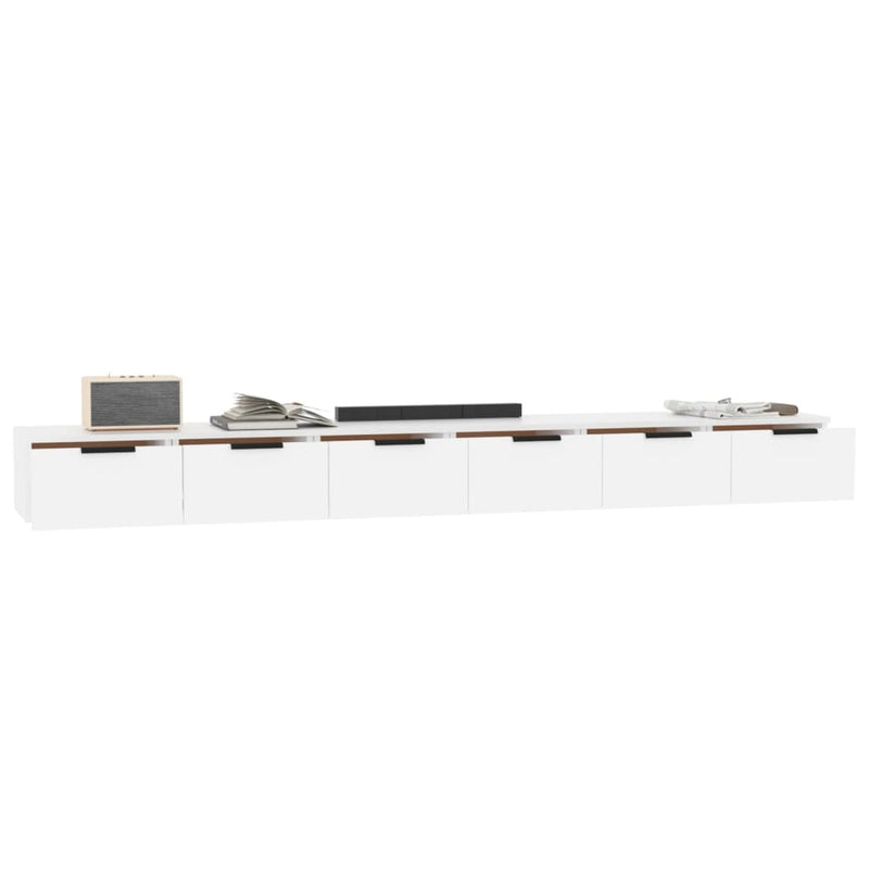 vidaXL 2 db fehér szerelt fa faliszekrény 102 x 30 x 20 cm