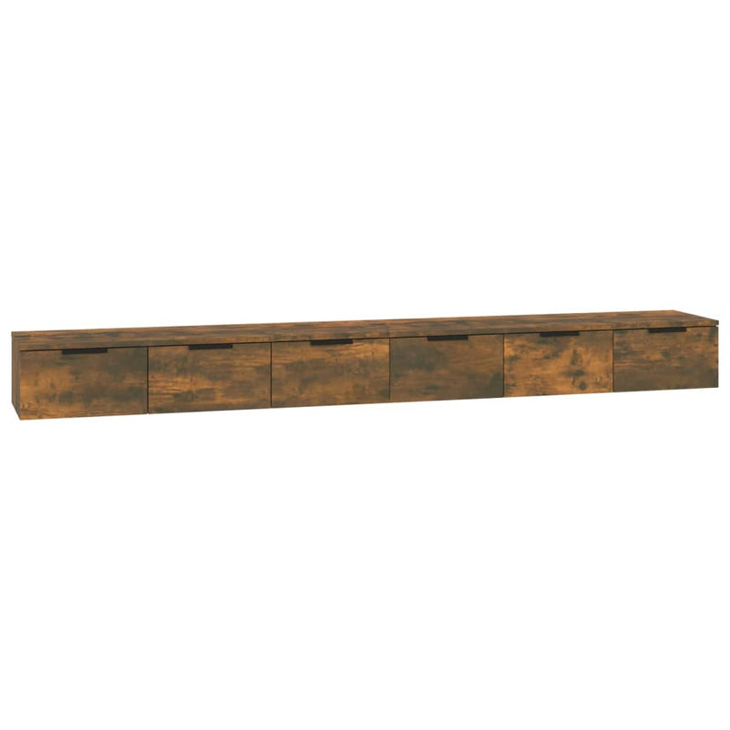 vidaXL 2 db füstös tölgy színű szerelt fa faliszekrény 102x30x20 cm