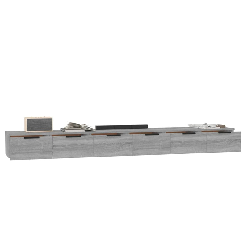 vidaXL 2 db szürke sonoma színű szerelt fa faliszekrény 102x30x20 cm