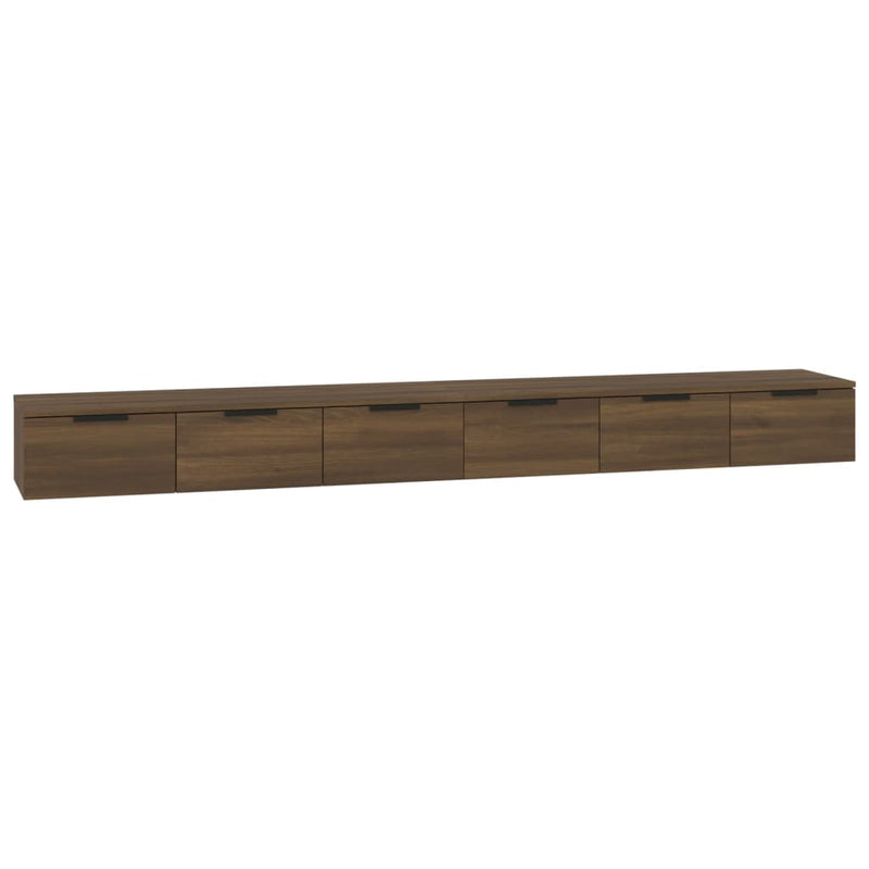 vidaXL 2 db barna tölgy színű szerelt fa faliszekrény 102 x 30 x 20 cm
