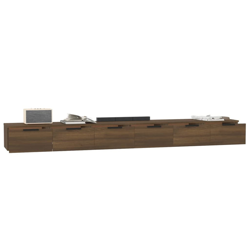 vidaXL 2 db barna tölgy színű szerelt fa faliszekrény 102 x 30 x 20 cm