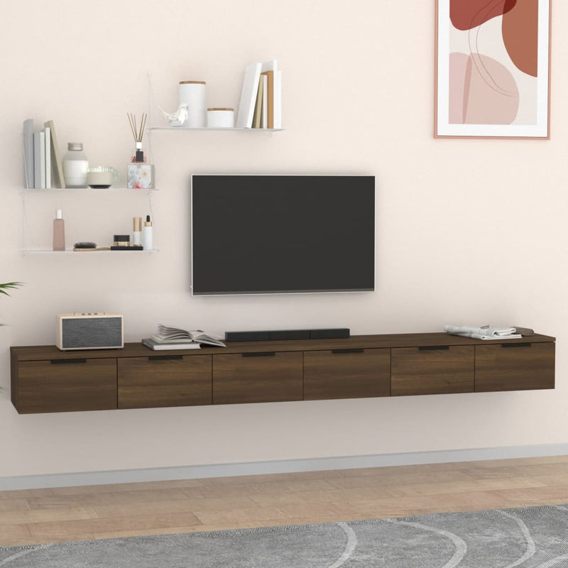 vidaXL 2 db barna tölgy színű szerelt fa faliszekrény 102 x 30 x 20 cm
