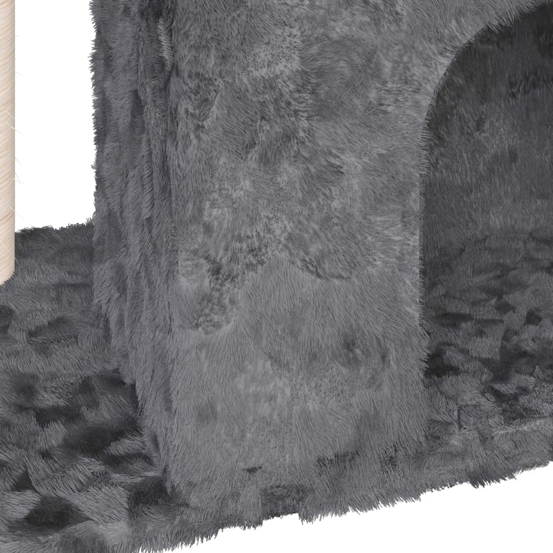 vidaXL sötétszürke macskabútor szizál kaparófával 51 cm
