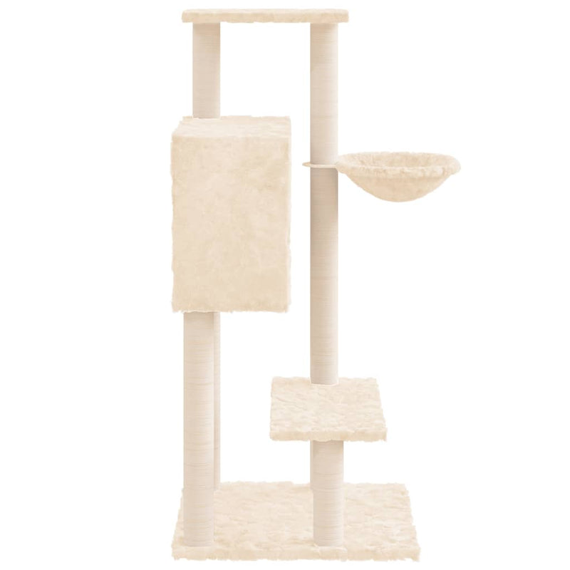 vidaXL krémszínű macskabútor szizál kaparófákkal 108,5 cm