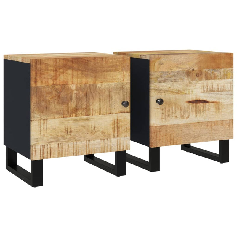 vidaXL 2 db tömör mangófa éjjeliszekrény 40 x 33 x 46 cm