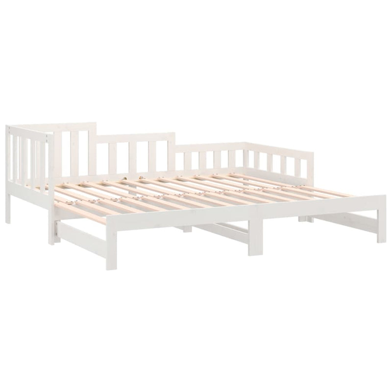 vidaXL fehér tömör fenyőfa kihúzható kanapéágy 2 x (90 x 200) cm