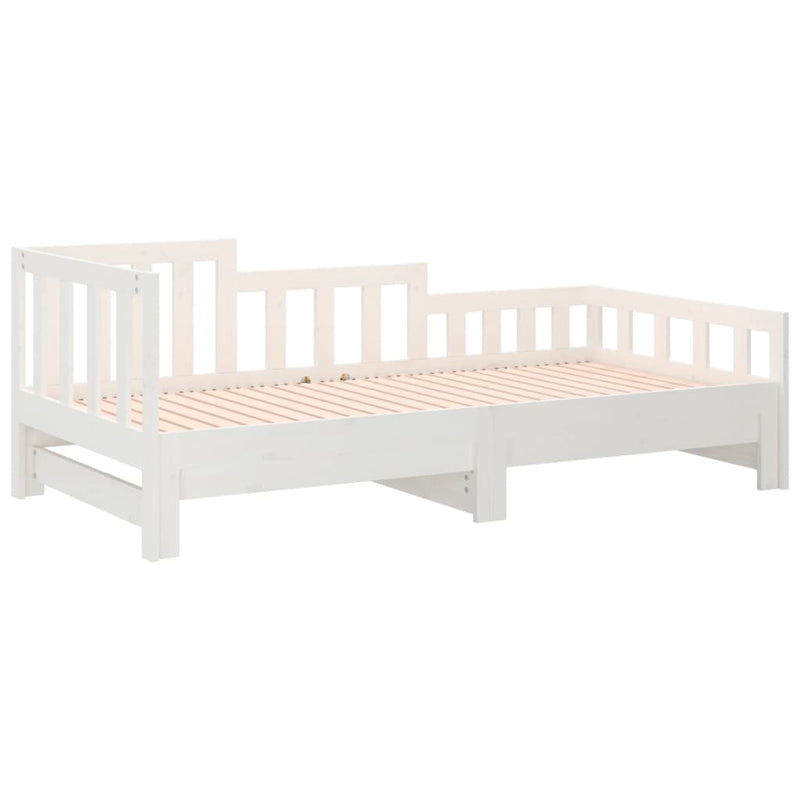 vidaXL fehér tömör fenyőfa kihúzható kanapéágy 2 x (90 x 200) cm